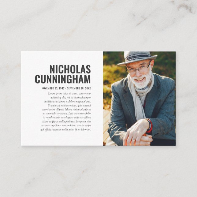 Visita Memorial Funeral Em Cartão com fotos De Memória Ad (Frente)