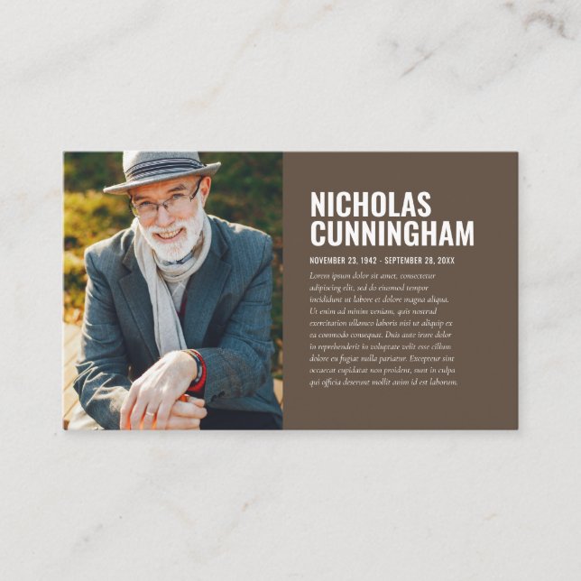 Visita Memorial Funeral Em Cartão com fotos De Memória Ad (Frente)