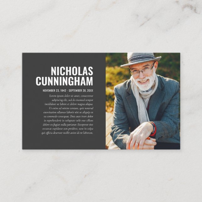 Visita Memorial Funeral Em Cartão com fotos De Memória Ad (Frente)