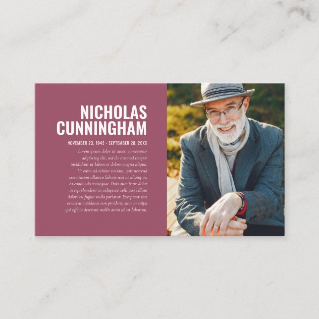 Visita Memorial Funeral Em Cartão com fotos De Memória De (Frente)