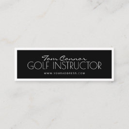 Visita Mini Cartão de Borda Preto e Branco do Instrutor Golf