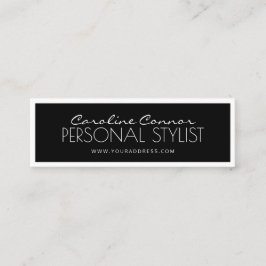 Visita Mini Cartão de Borda Preto e Branco Stylist Pessoal