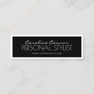 Visita Mini Cartão de Borda Preto e Branco Stylist Pessoal