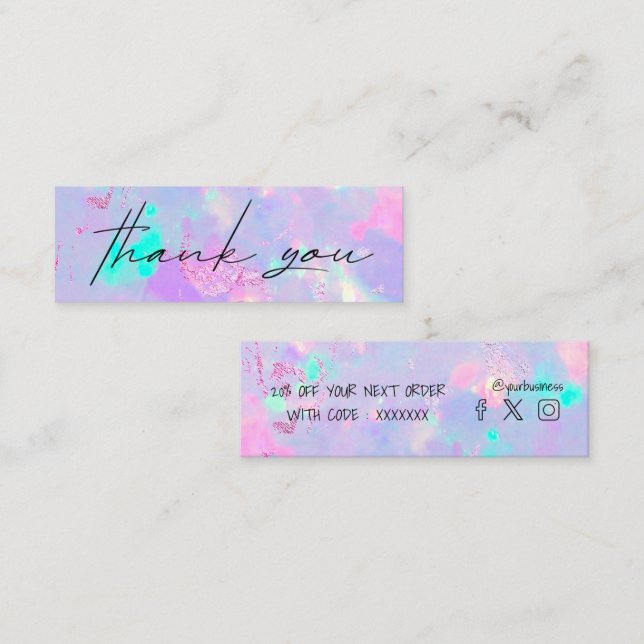 Visita Mini cartão de desconto de gemstone opal roxo (Frente/Verso)