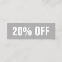 Visita Mini Cartão de desconto minimalista simples de cinzas m