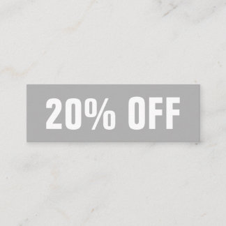 Visita Mini Cartão de desconto minimalista simples de cinzas m