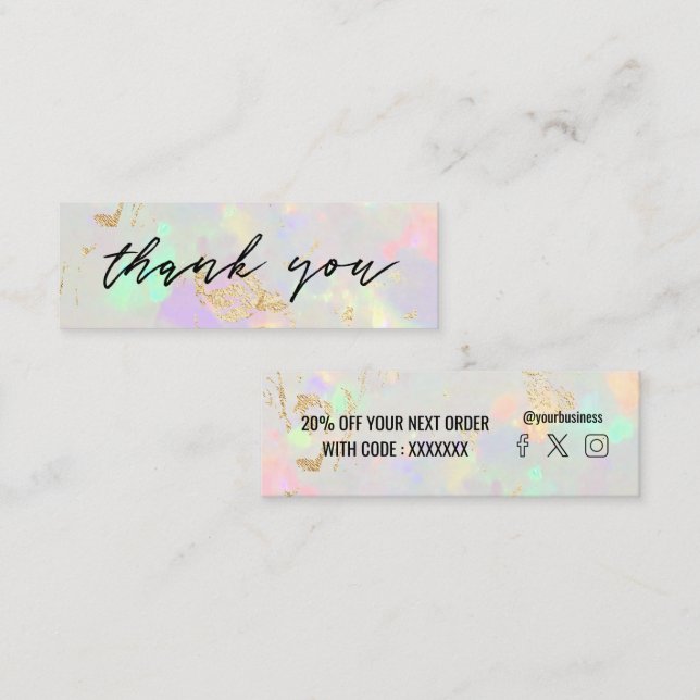 Visita Mini cartão de desconto opal gemstone (Frente/Verso)