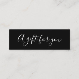 Visita Mini Cartão de desconto preto e branco minimalista eleg