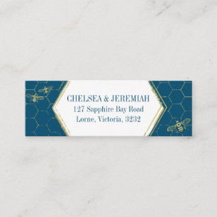 Visita Mini Cartão de Endereço Personalizado Dourado Padrão de