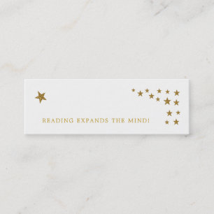 Visita Mini Cartão de Indicador de Estrelas de Glitter Dourada