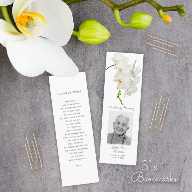 Visita Mini Cartão de Indicador de Fotografia Simples de Oraçã (Simple 3" x 1" MINI funeral memorial prayer photo Bookmarks)