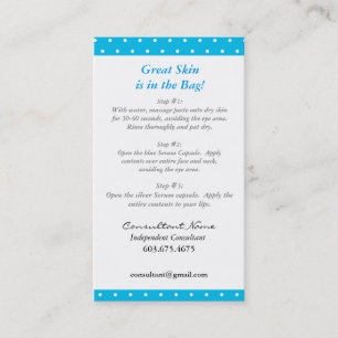 Visita Mini cartão de instrução facial