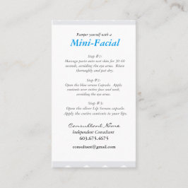 Visita Mini cartão de instrução facial