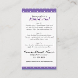 Visita Mini cartão de instrução facial