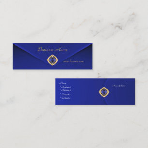 Visita Mini Cartão de Perfil Empresarial Rich Blue Velvet Jóia