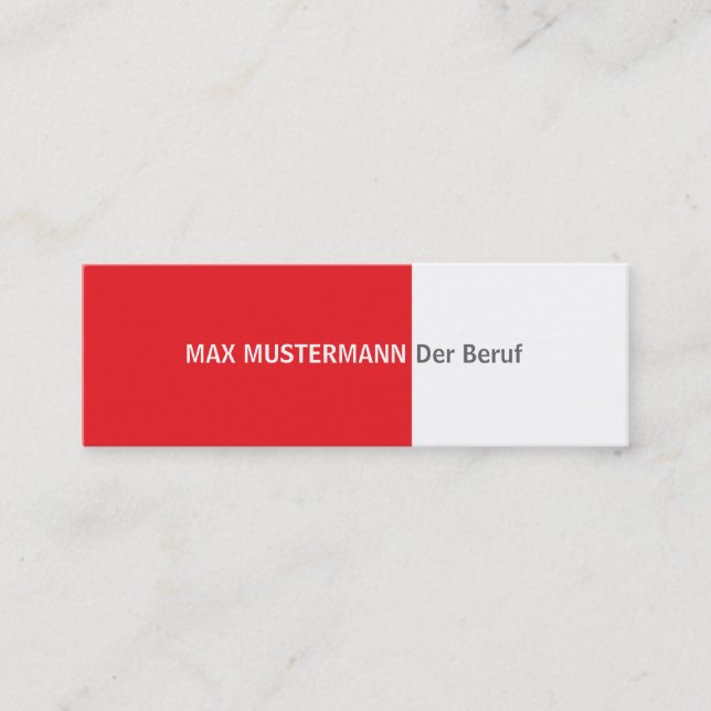 Visita Mini Cartão de presentação vermelho (Frente)