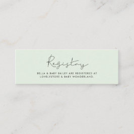 Visita Mini Cartão de registro de Chá de fraldas manuscrito mí