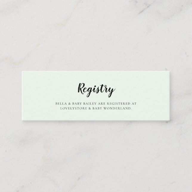 Visita Mini Cartão de registro do Chá de fraldas de aguarela b (Frente)