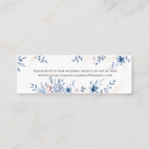 Visita Mini Cartão de Resposta de Site de Casamento Floral Azu