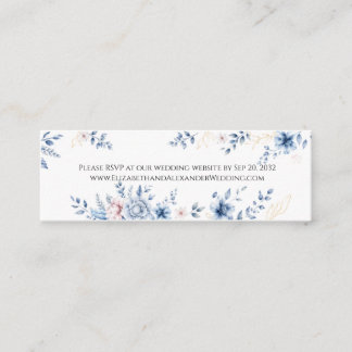 Visita Mini Cartão de Resposta de Site de Casamento Floral Azu