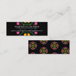 Visita Mini Cartão de site espanhol floral desenhado à mão mex