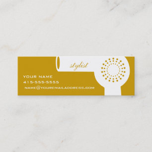 Visita Mini Cartão Dourado branco do estilista de Hairdryer &