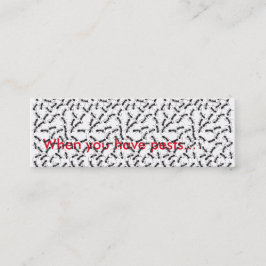 Visita Mini Cartão magro do controlo de pragas