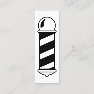 Visita Mini Cartão preto e branco de Pólo da barbearia