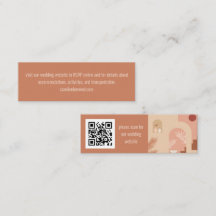 Cartão QR de Boho Modern Floral Terracotta Casamen