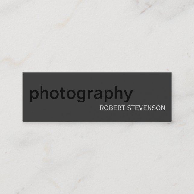 Visita Mini Cinza de fotografia simples esbranquiçada Cartão d (Frente)