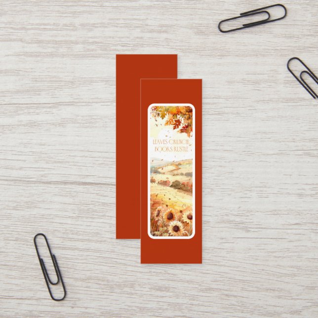 Visita Mini Folhas rangem nos livros - Cartão de marcador (Frente/Verso In Situ)