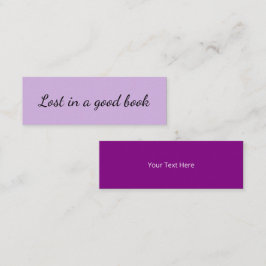 Visita Mini Marcador de Livro de Cartão Lilás Roxo Minimalista