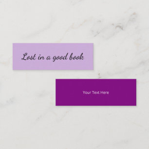 Visita Mini Marcador de Livro de Cartão Lilás Roxo Minimalista