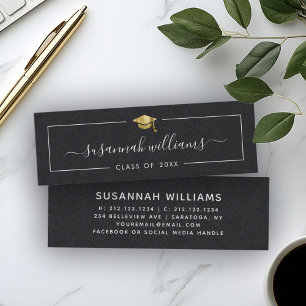 Visita Mini Nome de Graduação Cartão Script Moderno Inserir Bo