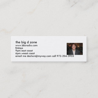 Visita Mini o cartão grande da zona de d