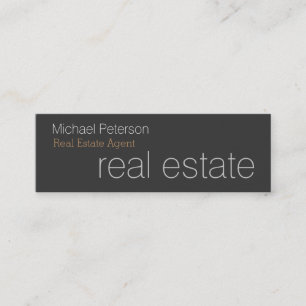 Visita Mini Skinny Plain Cinza Real Estate Agent Cartão de vis