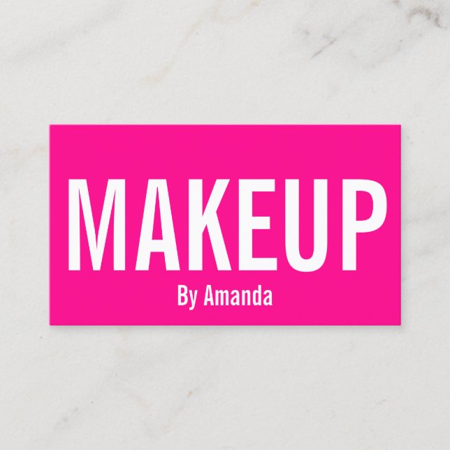 Visita Mínima maquiadora artista cor-de-rosa cartão de vi (Frente)