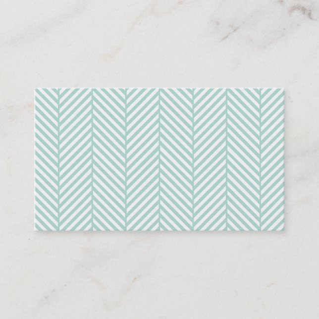 Visita Mint Herringbone Modelo de cartão de negócios (Frente)