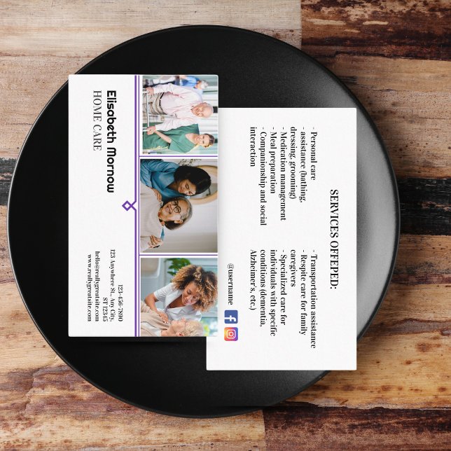 Visita Modelo de Cartão de Assistência Idoso - Empresa qu (Elderly Care Card Template - Caregiver Business Card Bundle | Customizable)