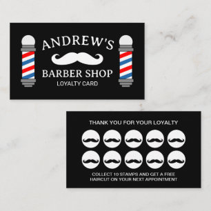 Visita modelo de cartão de fidelidade de barbearia