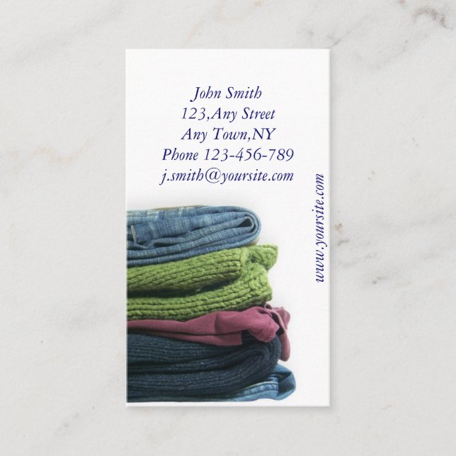 Visita Modelo de cartão de negócios da lavanderia (Frente)