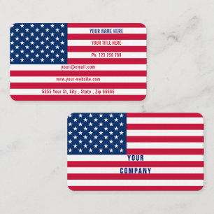 Visita Modelo de cartão de negócios de Bandeira Americana