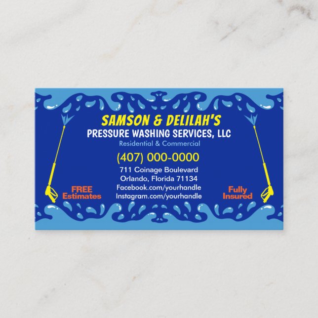 Visita Modelo de cartão de negócios de lavagem e limpeza  (Frente)