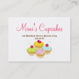 Visita Modelo de cartão de negócios dos cupcakes