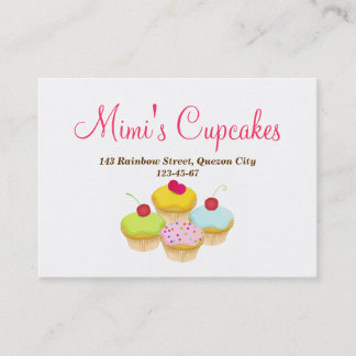 Visita Modelo de cartão de negócios dos cupcakes