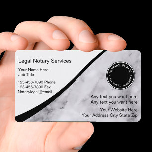 Visita Modelo de cartão de negócios elegante do notári