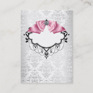 Visita Modelo de cartão de negócios Elegante White Damask