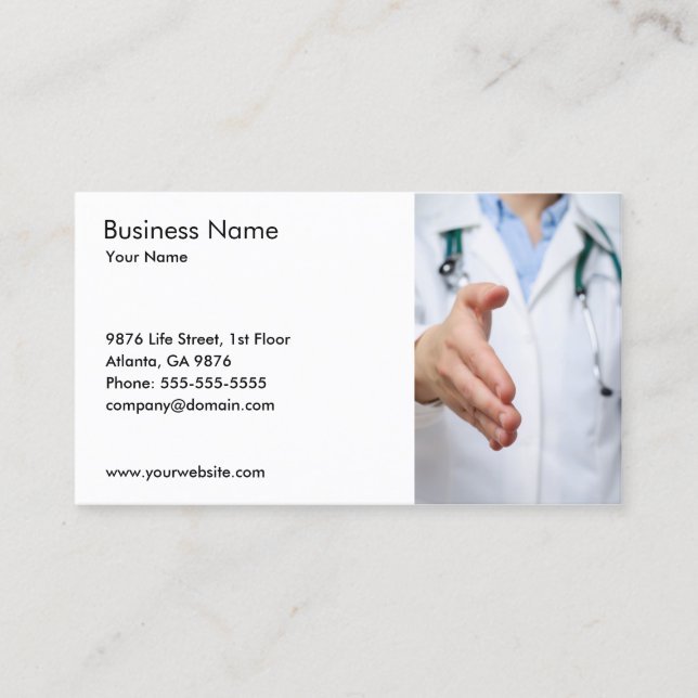 Visita Modelo de cartão de negócios Médico (Frente)