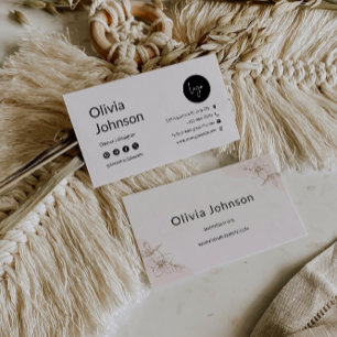 Visita Modelo de cartão de negócios para impressão Boho