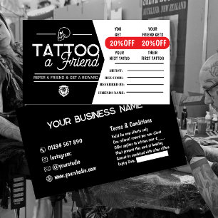 Visita Modelo de Cartão de Recomendação de Tatuagem Tat